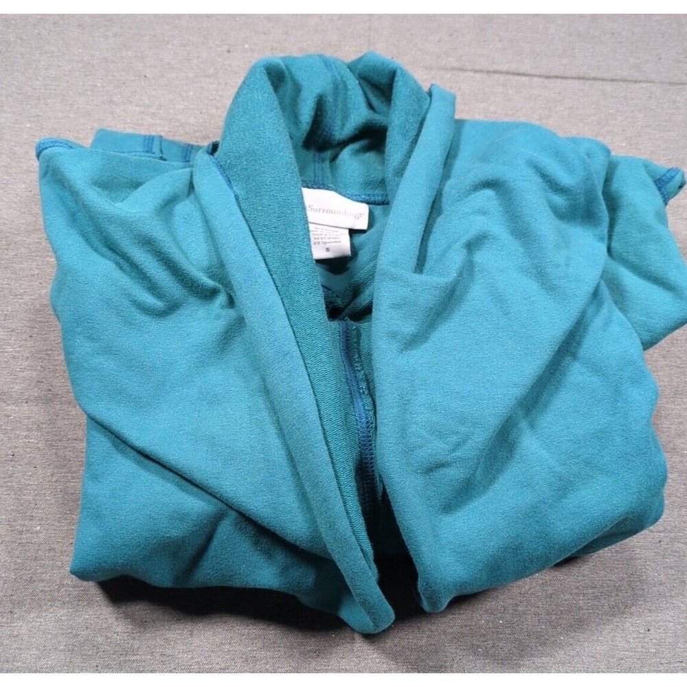 Soft Surroundings Lagenlook Tunic Length Jacket Teal Exposed Seam Womens Small - Picture 8 of 16